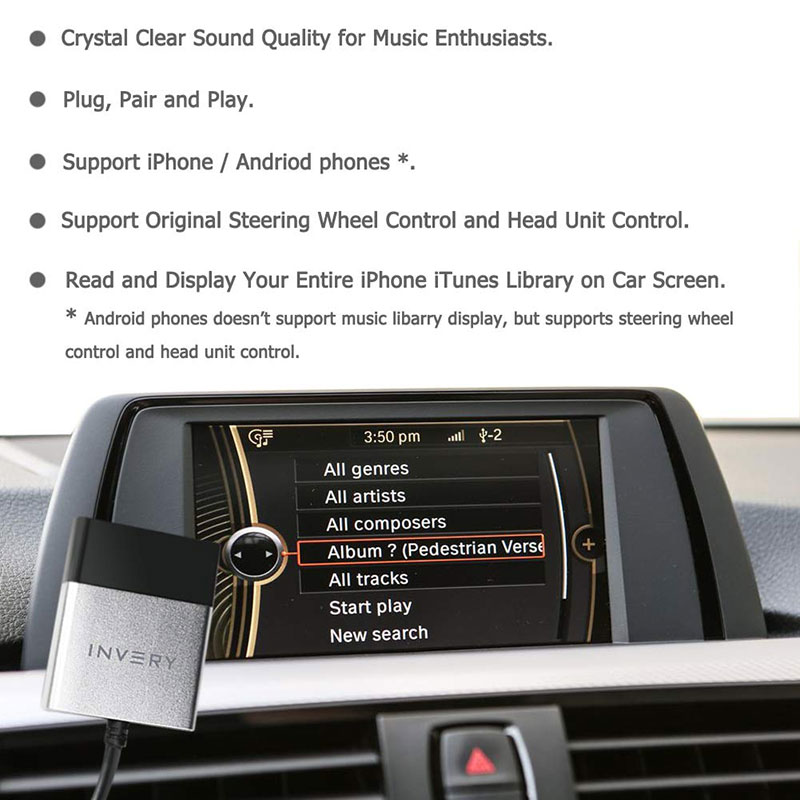 Bluetooh streaming adapter voor BMW / Mini iDrive systemen. Spotify, Dezzer. Bluetooh streaming adapter voor BMW / Mini iDrive systemen. Spotify, Dezzer.