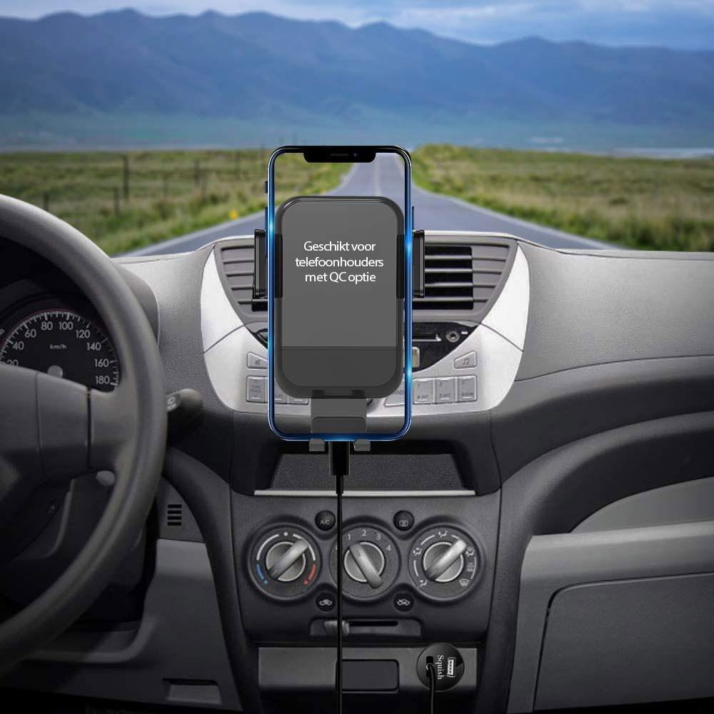 Dual USB autolader met 3.0 QC (quick charge van Qualcomm), 5.4A, 30W, zwart Dual USB autolader met 3.0 QC (quick charge van Qualcomm), 5.4A, 30W, zwart