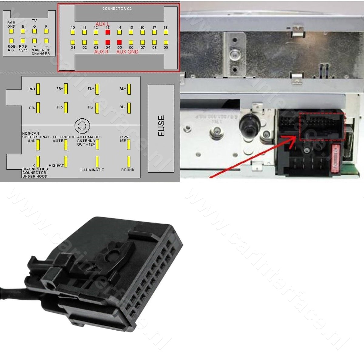 3.5mm AUX kabel / audio 18-pin adapter voor Mercedes-Benz Command APS 2.0 3.5mm AUX kabel / audio 18-pin adapter voor Mercedes-Benz Command APS 2.0