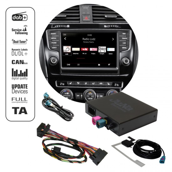 Adaptador de interfaz DAB/DAB+ para Volkswagen, SEAT y Skoda con sistemas de audio MIB, MIB2 y MQB
