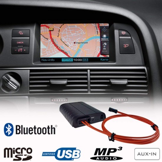Bluetooth + USB + SD + AUX IN interface / adapter voor Audi met MMI 2G High / Basic (MOST) Bluetooth + USB + SD + AUX IN interface / adapter voor Audi met MMI 2G High / Basic (MOST)