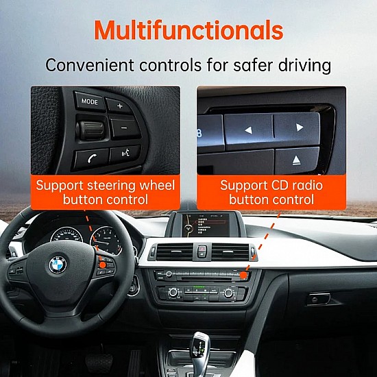 Bluetooth streaming adapter for BMW / Mini Cooper iDrive systems. Spotify, Dezzer, Pandora..