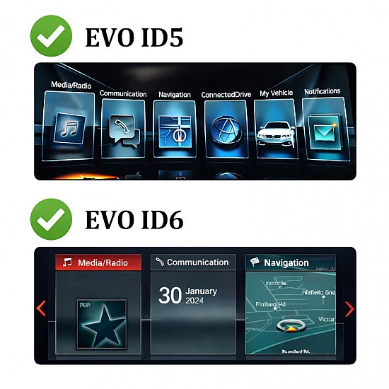 Apple CarPlay, Android Auto, Mirrorlink multimedia, camera Interface for BMW and MINI NBT EVO ID5 / ID6 (MOST)