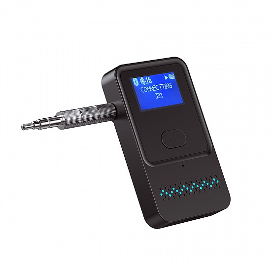 Bluetooth to AUX interface adapter for wireless music streaming and hands-free calling