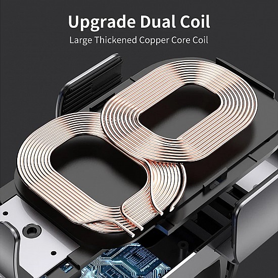 Soporte universal para teléfono móvil para rejilla de ventilación del coche con cargador inalámbrico Qi de 15 W