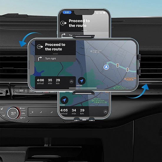 Soporte universal para teléfono móvil para rejilla de ventilación del coche con cargador inalámbrico Qi de 15 W