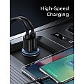 Cargador de coche para encendedor de cigarrillos AINOPE USB-C + USB-A, 12V, QC3.0 & PD3.0, 67,5W, negro