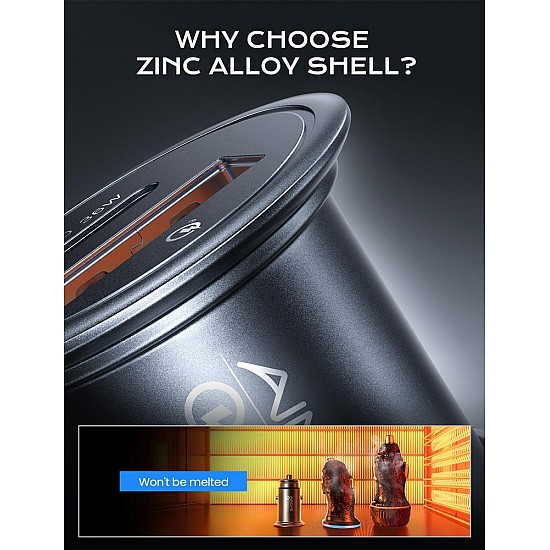 Cargador de coche para encendedor de cigarrillos AINOPE USB-C + USB-A, 12V, QC3.0 & PD3.0, 67,5W, negro