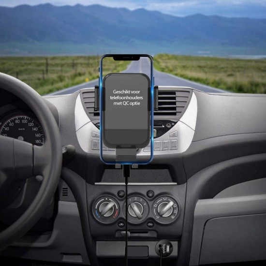 Dual USB autolader met 3.0 QC (quick charge van Qualcomm), 5.4A, 30W, zwart Dual USB autolader met 3.0 QC (quick charge van Qualcomm), 5.4A, 30W, zwart