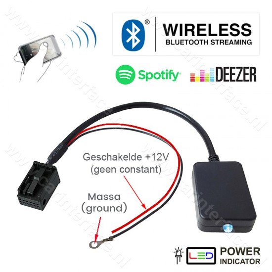 Adaptador de transmisión Bluetooth para radios Ford 6000CD con AUX, Focus, C-Max, Mondeo, S-Max, Transit, Fiesta, Fusion