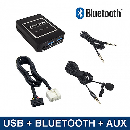 Interfaz Bluetooth / USB / AUX / adaptador de audio para radios de coche Honda (MN-BUA-HON)