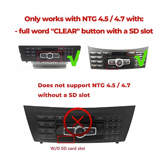 Interfaz de cámara Apple CarPlay / Android Auto / Mirrorlink para Mercedes-Benz NTG4.5 y NTG 4.7 (MOST)