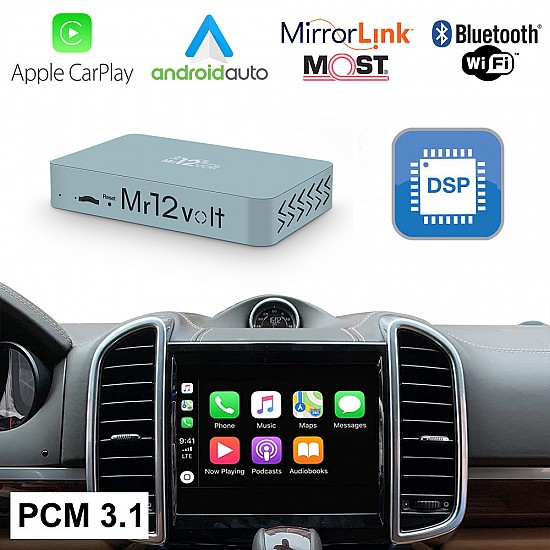 Mr12volt Apple CarPlay Android Auto Mirrorlink Interface voor Porsche 911, Boxster, Cayman, Panamera, Cayenne, Macan met PCM 3.1,PCM31MM CarPlay & Android Auto / Mirrorlink Interface met DSP voor Porsche PCM 3.1 (MOST)