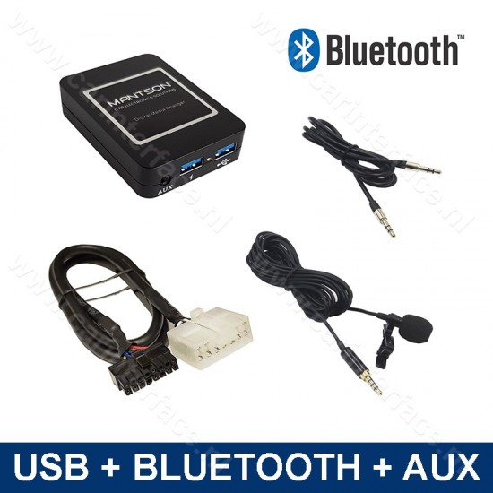 Bluetooth streamen + handsfree carkit + USB + AUX interface / adapter voor Toyota autoradio's Bluetooth streamen + handsfree carkit + USB + AUX interface / adapter voor Toyota autoradio's