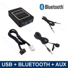 Transmisión Bluetooth + kit manos libres para coche + interfaz USB + AUX / adaptador para radios de coche LEXUS de 6+6 pines