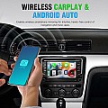 Autorradio inalámbrico Carplay / Android Auto, HD de 7", 2 DIN para Volkswagen Polo, Golf, Passat, Seat, Skoda con DAB+