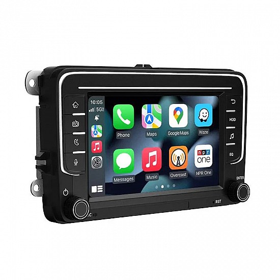 Autorradio inalámbrico Carplay / Android Auto, HD de 7", 2 DIN para Volkswagen Polo, Golf, Passat, Seat, Skoda con DAB+