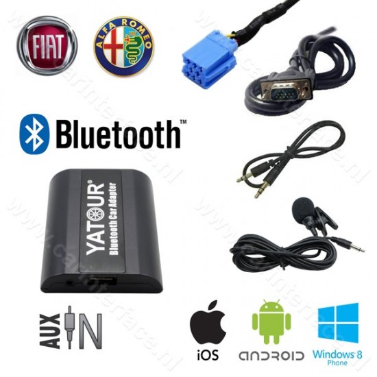 Yatour Bluetooth interface / adapter (carkit) met AUX ingang voor FIAT autoradio's