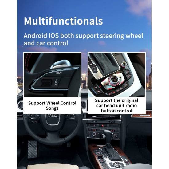 Bluetooh streaming adapter voor Audi AMI aansluiting, o.a. Spotify, Deezer, Pandora