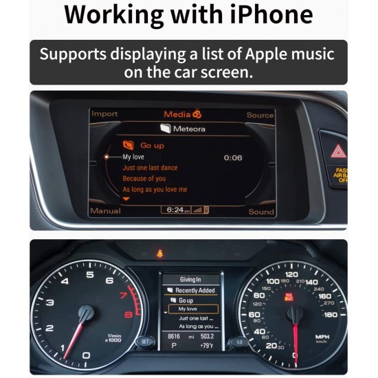 Bluetooh streaming adapter voor Audi AMI aansluiting, o.a. Spotify, Deezer, Pandora