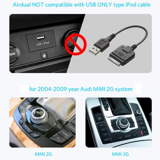 Bluetooh streaming adapter voor 2004-2009 Audi MMI 2G AMI, Spotify, Deezer