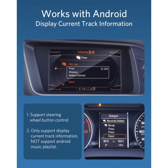 Bluetooth streaming adapter for 2004-2009 Audi MMI 2G AMI, Spotify, Deezer