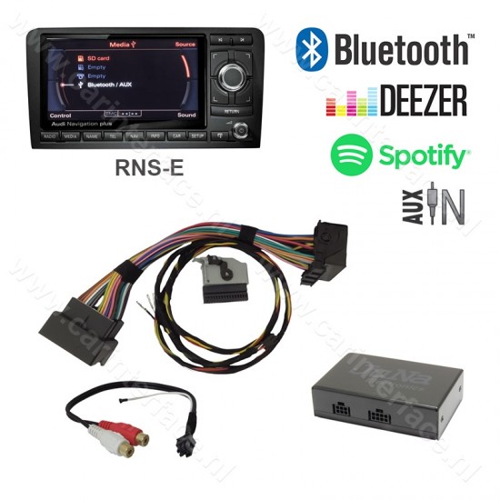 Bluetooth streaming + AUX IN interface / audio adapter for Audi RNS-E, CAN BUS, Spotify, Deezer