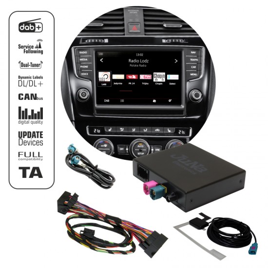 DAB / DAB+ interface adapter voor Volkswagen, SEAT en Skoda met MIB, MIB2 en MQB audiosysteem