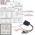 Bluetooth to AUX streaming adapter with hands-free car kit for Audi RNS-E Navigation Plus, 32-pin