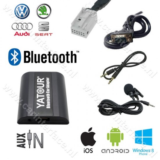 Yatour Bluetooth interface / audio adapter met AUX ingang voor Audi autoradio's