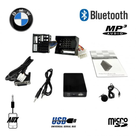 Bluetooth streaming + car kit / USB / AUX interface / audio adapter for 40-pin BMW car radios