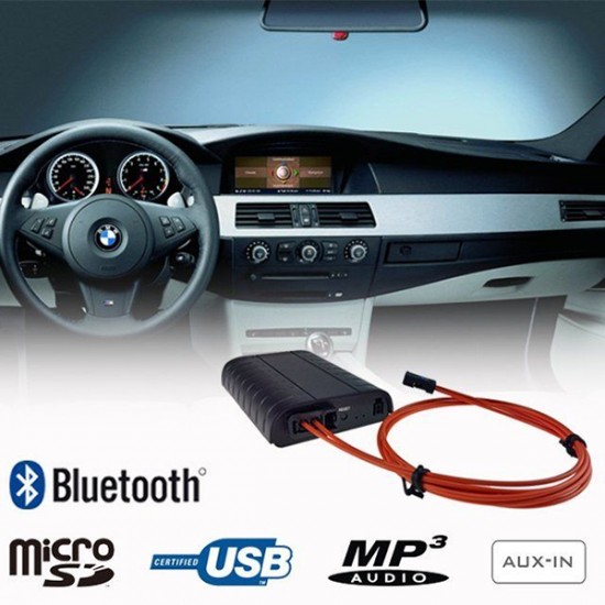 Bluetooth, MP3 USB / MicroSD, AUX ingang, interface adapter voor BMW autoradio's (MOST)