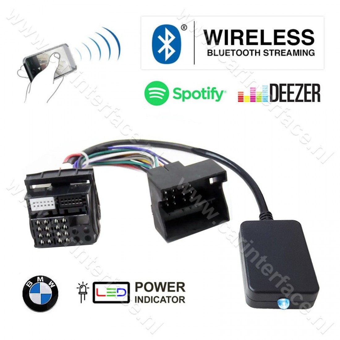 Bluetooth naar AUX streaming interface / adapter voor BMW E60 E61 E63 E64