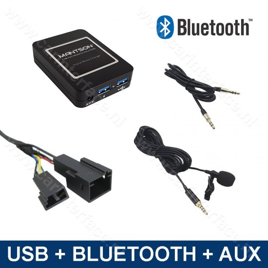 Bluetooth streamen + carkit / USB / AUX interface / audio adapter voor BMW autoradio's, 3+6 pin Bluetooth streamen + carkit / USB / AUX interface / audio adapter voor BMW autoradio's, 3+6 pin
