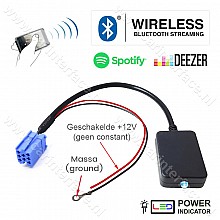 Bluetooth to AUX streaming 8-pin adapter for aftermarket Blaupunkt, Becker, Philips and VDO car radios