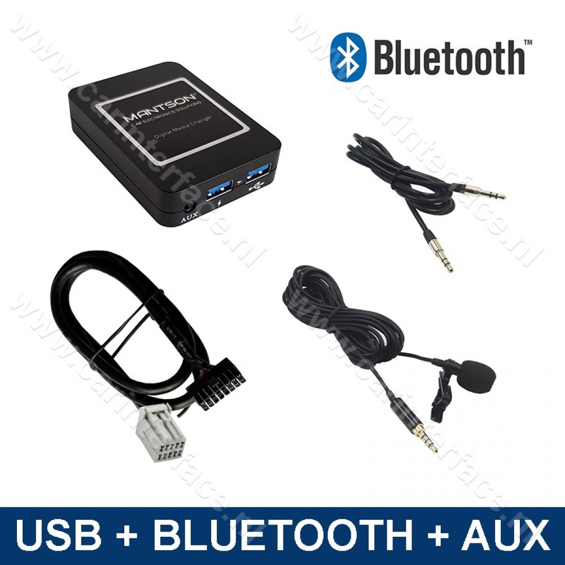 Bluetooth , USB, AUX IN, MP3 interface adapter voor Chrysler, Dodge en