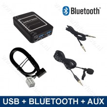 Bluetooth, USB, AUX IN, MP3 interface adapter for Chrysler, Dodge and Jeep car radios (10-pin)