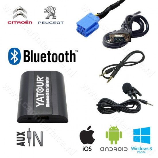 Yatour Bluetooth interface / audio adapter with AUX input for Citroën car radios (YT-BTA-RD3)