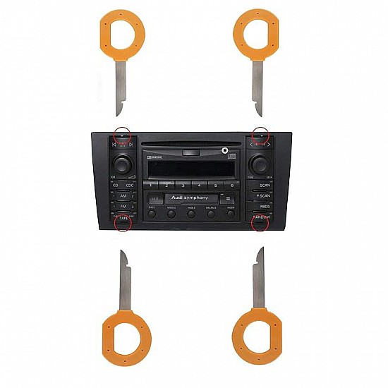 Radio demontagesleutels, set Nr. 3 B, radio removal keys