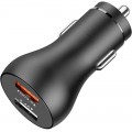 Dual USB car charger with 3.0 QC (quick charge from Qualcomm), 5.4A, 30W, black