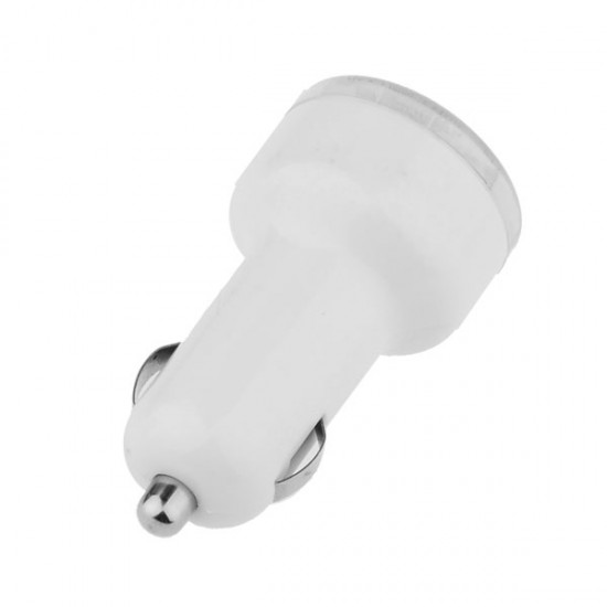 Dual USB car charger, 2.1A, white