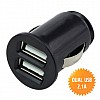 Micro Dual USB autolader, 2.1A, zwart Micro Dual USB autolader, 2.1A, zwart