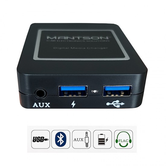 Bluetooth , USB, AUX IN, MP3 interface adapter voor Chrysler, Dodge en Jeep autoradio's (10-pin)