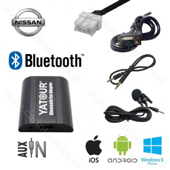 Yatour Bluetooth interface / audio adapter met AUX ingang voor Nissan autoradio's (YT-BTA-NIS)