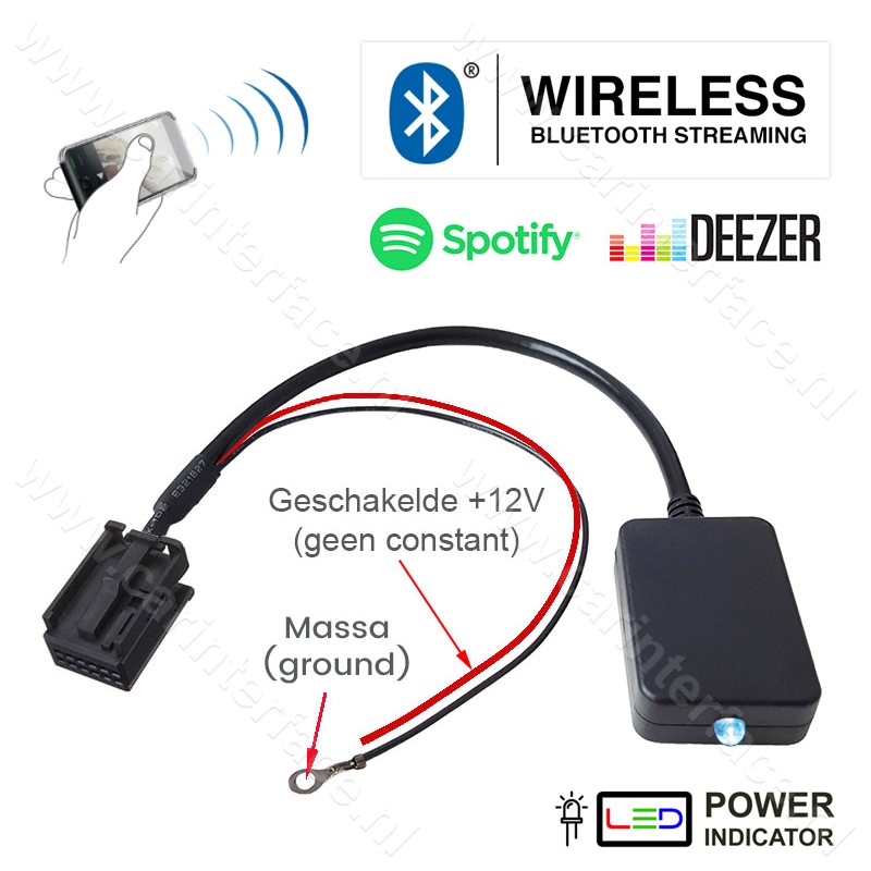 Teleurgesteld boom generatie Bluetooth streaming adapter voor OPEL autoradio's met AUX, voor o.a. CD30  MP3, CDC40, CD70, DVD90