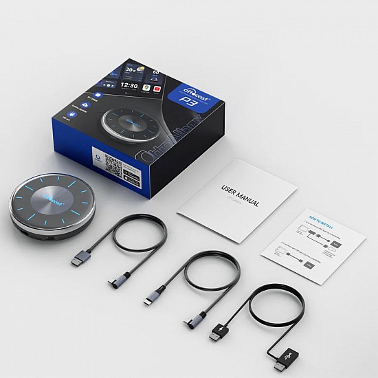 OTTOCAST PICASOU 2 CarPlay AI Box with HDMI Wireless CarPlay Android Auto  Audio Video for Porsche Benz