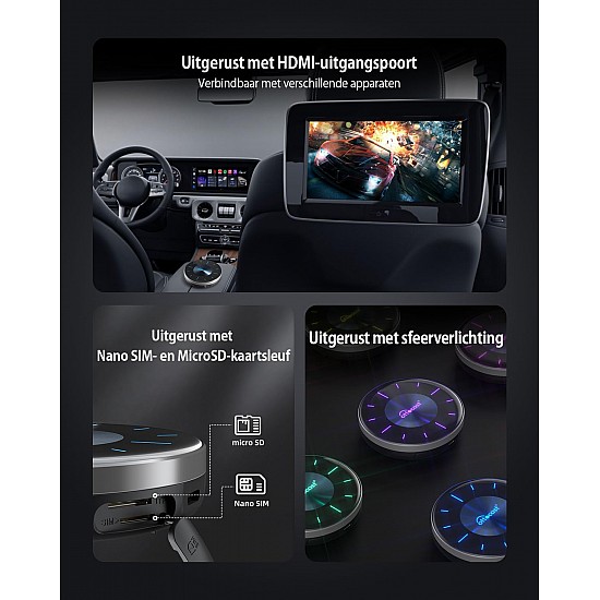 Ottocast OttoAiBox Picasou 3 Ai-Box,  Apple CarPlay / Android Auto draadloze adapter