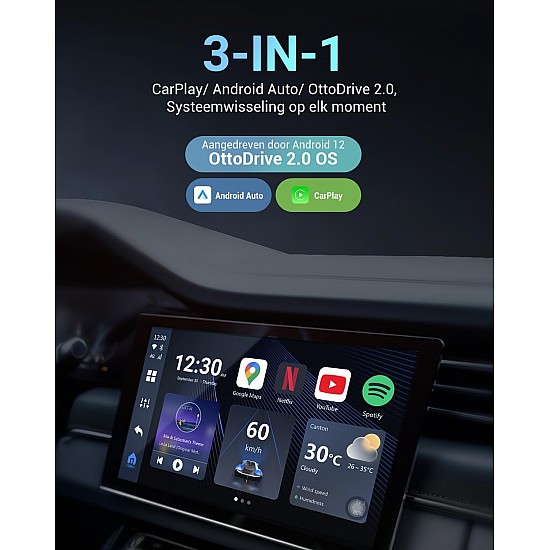 Ottocast OttoAiBox Picasou 3 Ai-Box,  Apple CarPlay / Android Auto draadloze adapter