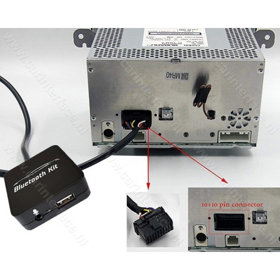 Bluetooth streaming + hands-free car kit interface / adapter for Subaru car radios