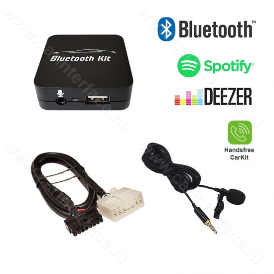 Bluetooth streaming + hands-free car kit interface / audio adapter for Toyota 5+7 pin car radios